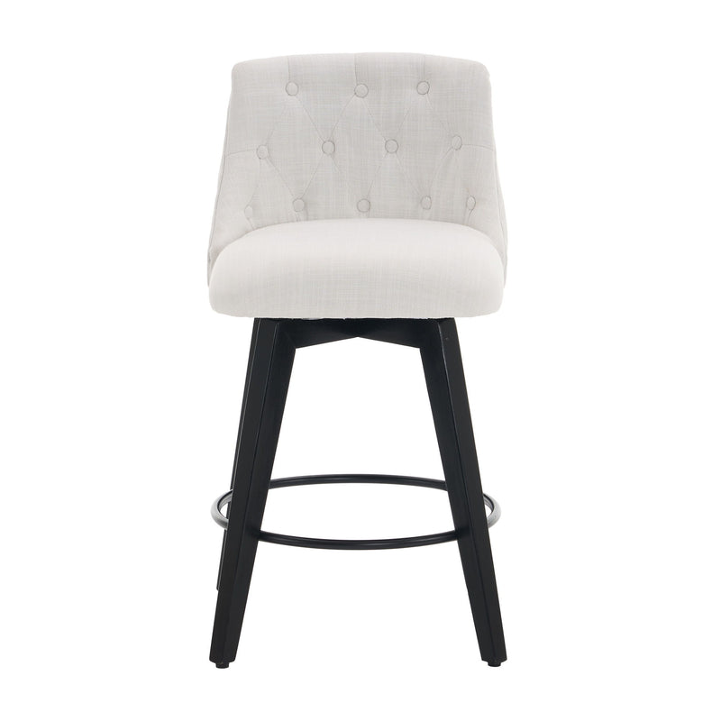 Swivel Bar Stools & Button Tufted Back (Set of 2)