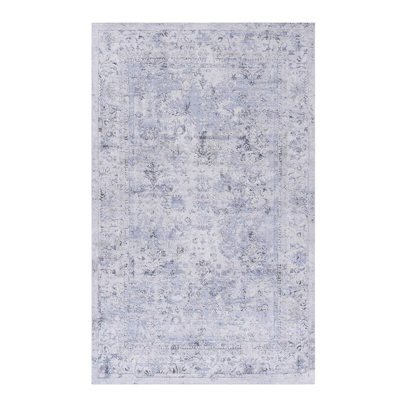Maval - 2' X 3' Washable Area Rug - Blue / Cream