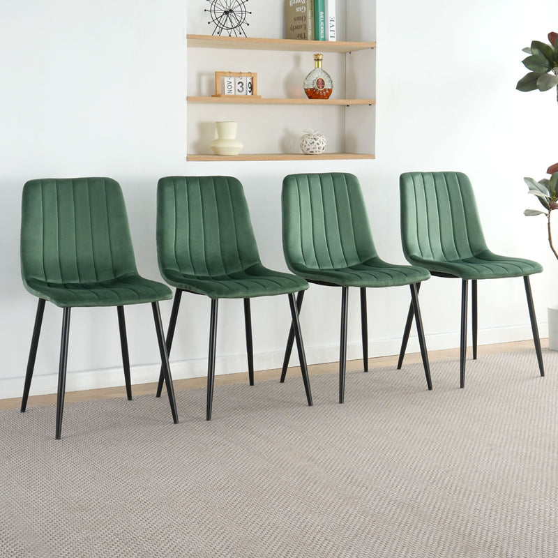 Dining Chair, Modern Kitchen Dining Chair With Cushion Back, Upholstered Side Chair With Coated Metal Legs, Family Kitchen Dining Room And Living Room