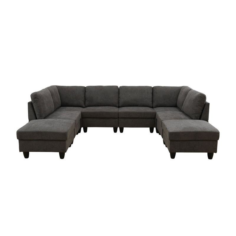 8 Piece Modular U - Shape Sectional Sofa