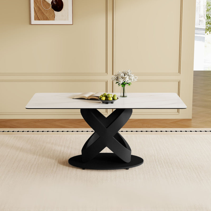 Rectangular Dining Table - Black / White