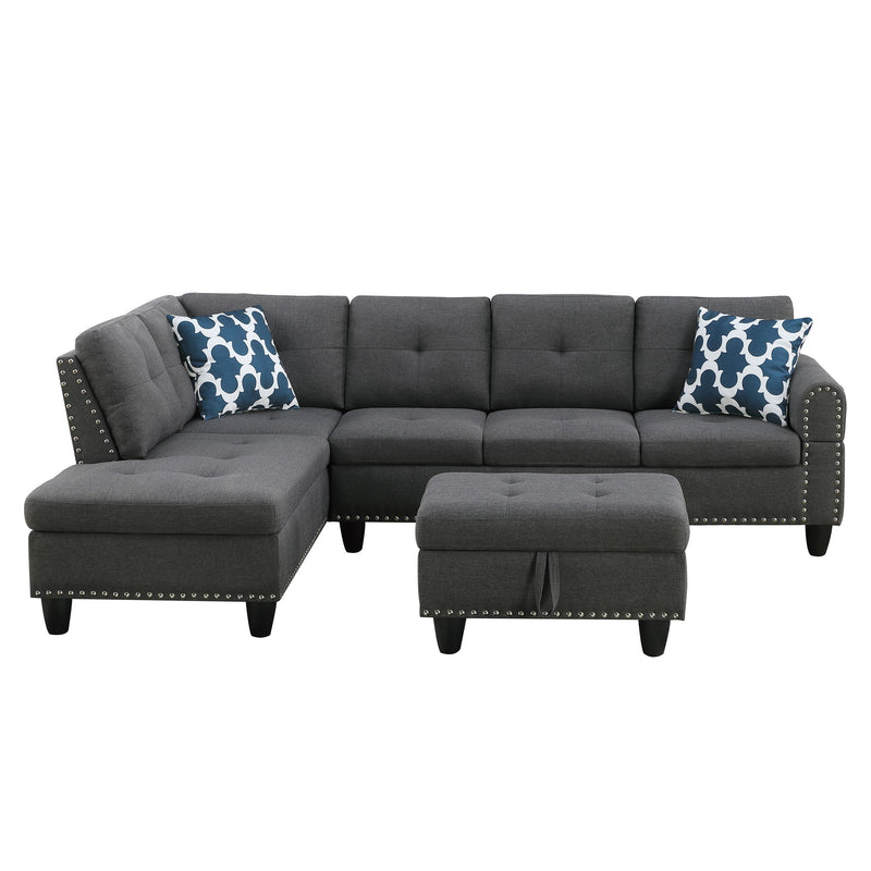 Alger - 98" Wide Left Hand Facing Sofa & Chaise With Ottoman