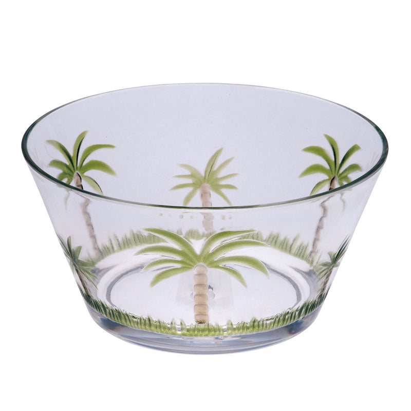 Palm Tree Acrylic Serving Bowls, Unbreakable Large Plastic Bowls