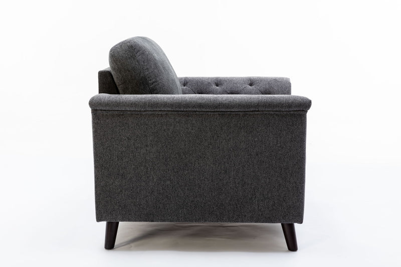Stanton - Chair With Tufted Arms - Dark Gray