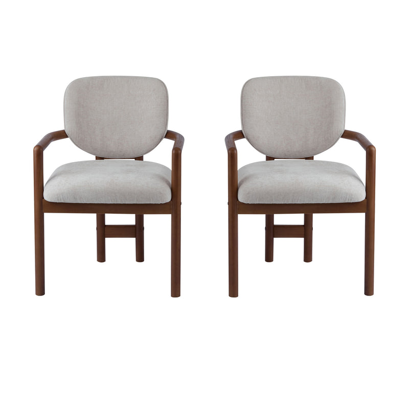 Upholstered Arm Dining Chairs (Set of 2)