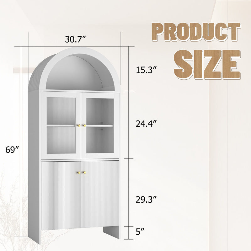 Modern Tech Inspired Dome Cabinet With LED Lighting