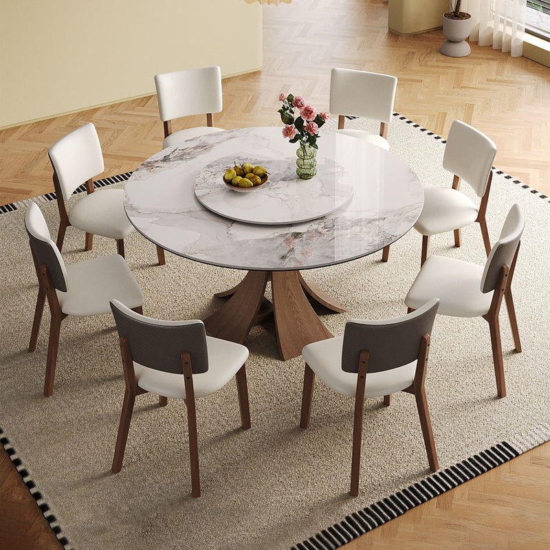 Dining Table Set With Wooden Base