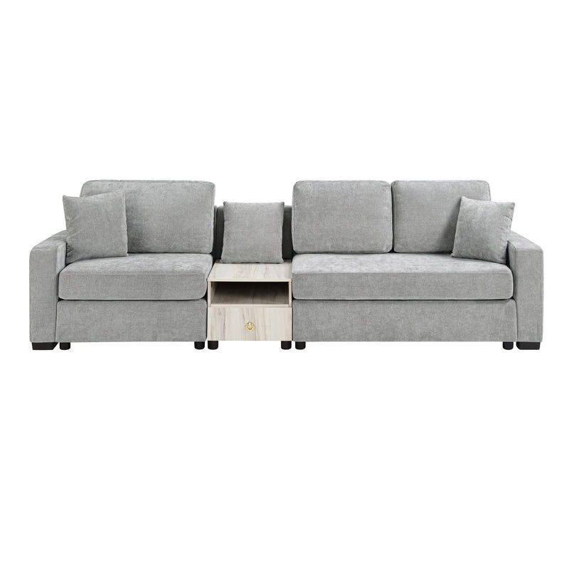 Modular Sofa Couch With Storage Armrest And Center Console