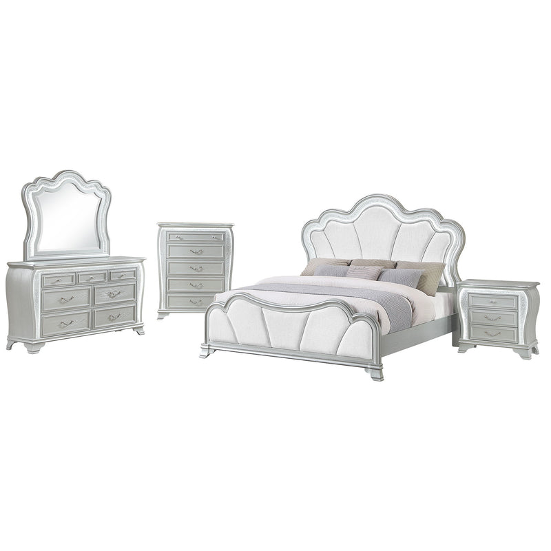 Aurelia - Nightstand With LED - Silver