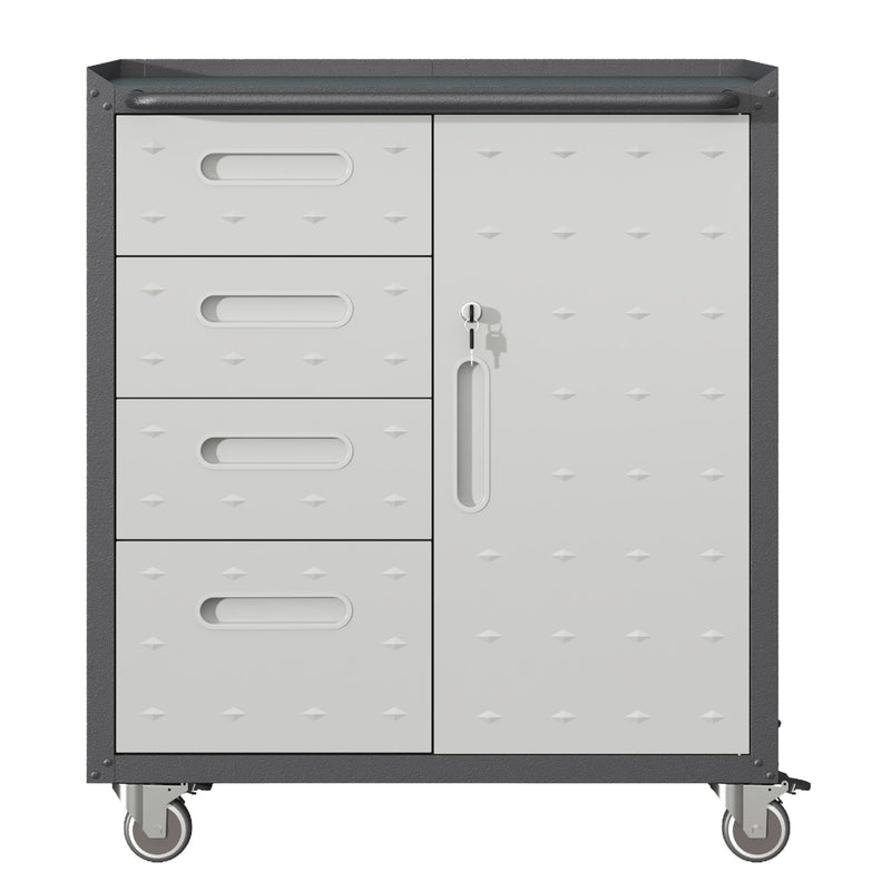 Sturdy Metal Tool Storage Cabinet With Wheels Durable Garage, Office & Home Organizer Steel