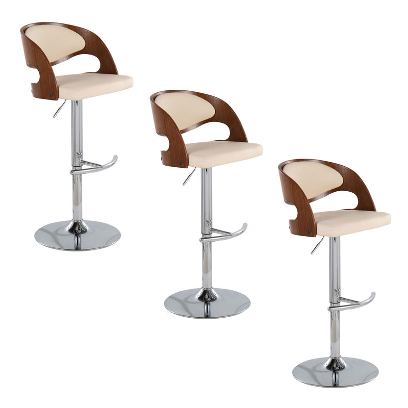 Pino - Mid Century Modern Adjustable Barstool & Swivel With Rounded T Footrest (Set of 2)