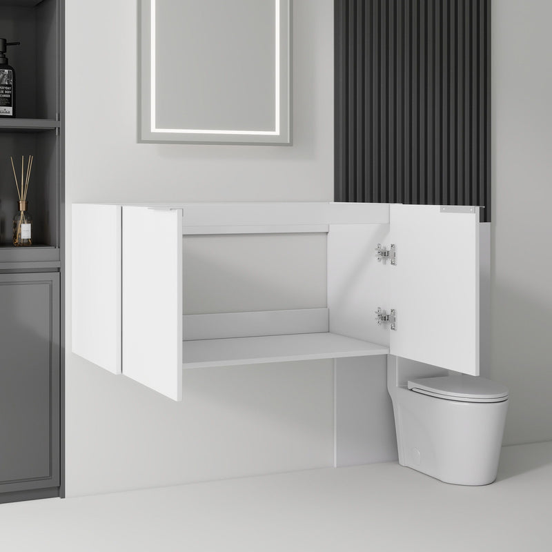 Floating Bathroom Vanity Cabinet With Soft Close Double Doors, Spacious Interior Storage, Wall Mounted, Cabinet Only