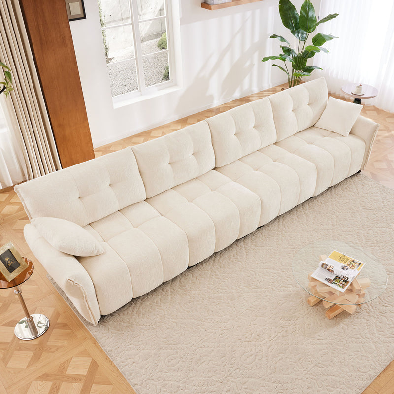 Modern Sofa & Pillows, Textured Cover, High Rebound Cushions