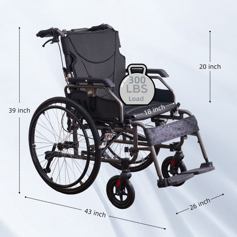 Premium Foldable Transport Wheelchair For Adults
