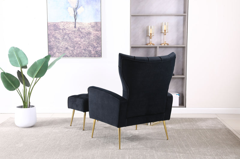 Modern Accent Chair With Ottoman, Comfy Armchair For Living Room