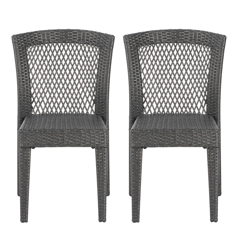 Farley - Stacking Sidechair (Set of 2) With Open Backrests - Gray