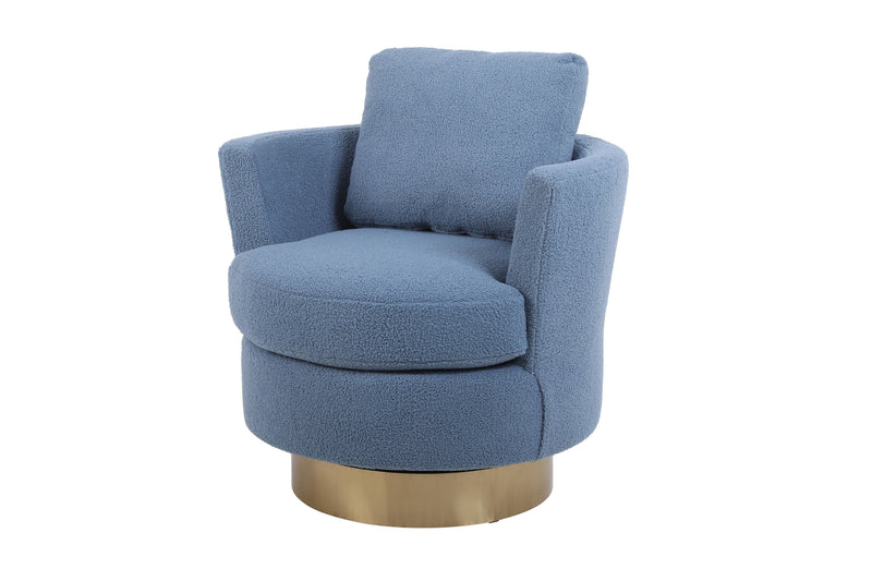 Teddy Swivel Barrel Chair For Bedroom Comfy With Base