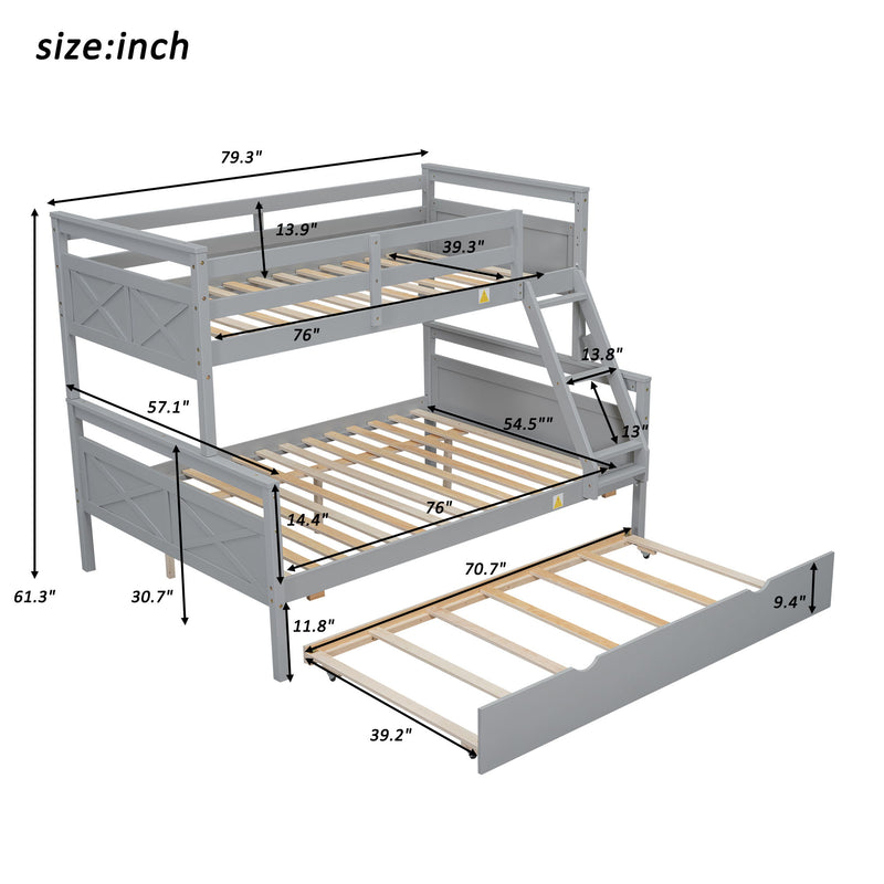 Bunk Bed With Ladder And Safety Guardrail