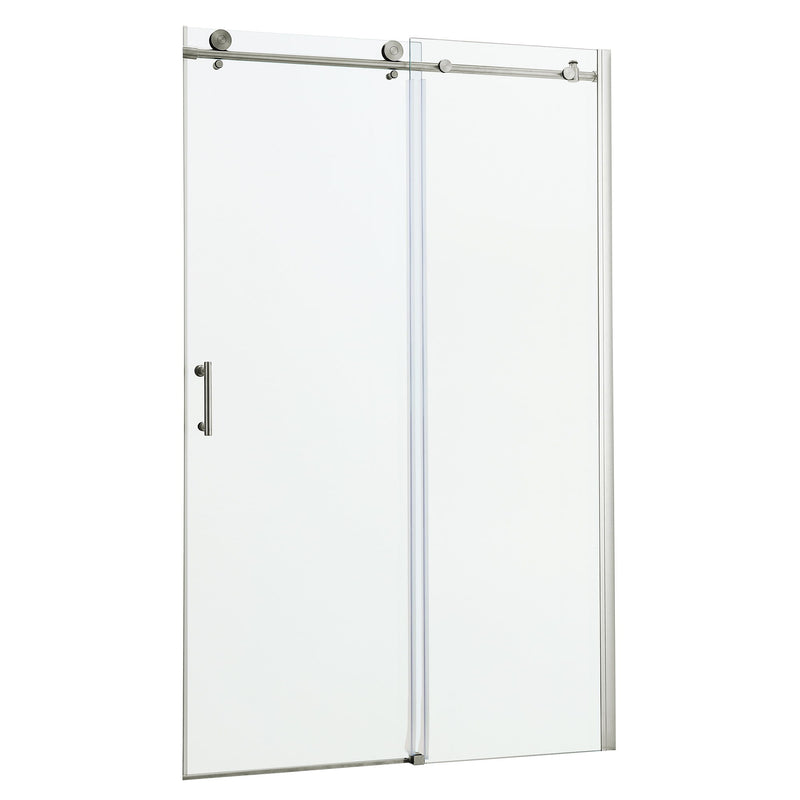 Single Sliding Bypass Shower Door Enclosure With Tempered Glass