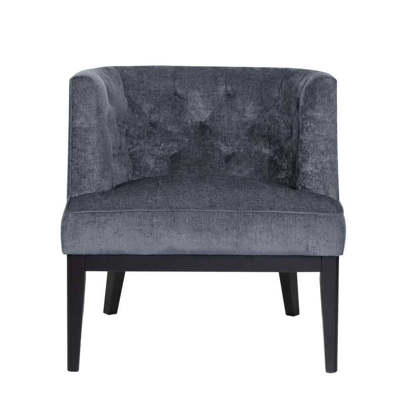 Contemporary Accent Chair With Tufted Diamond Stitching - Charcoal