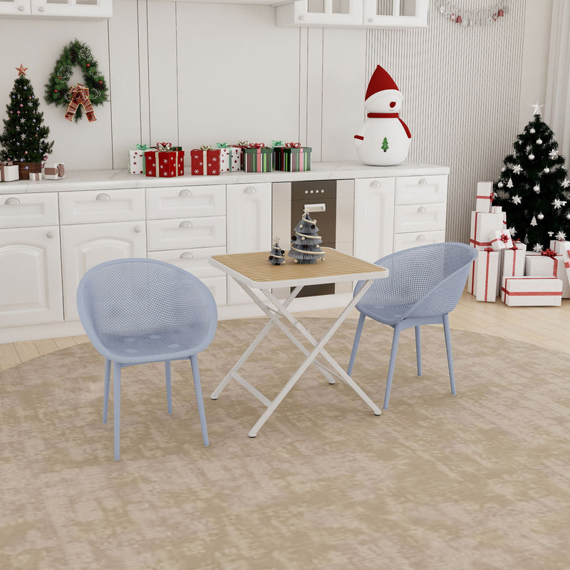 2 Pack Lounge Chair Set & Folding Square Table