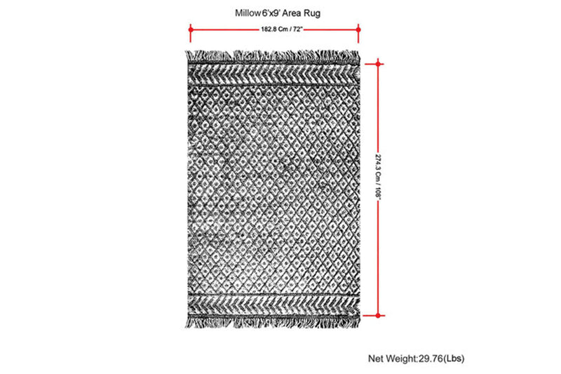 Millow - 6' X 9' Area Rug - Silver