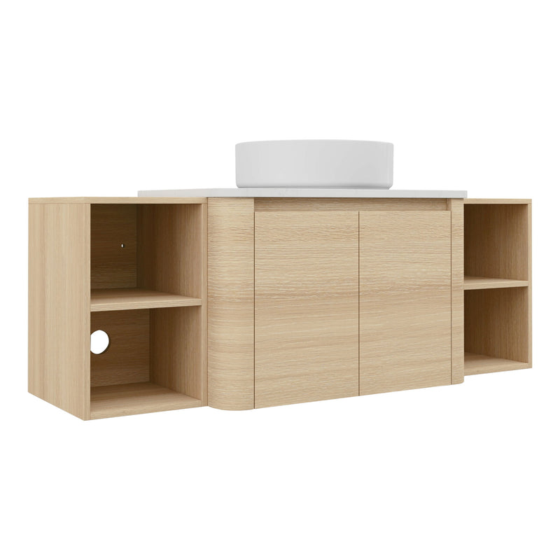 Mounted Bathroom Vanity With Art Sink, 2 Storage Shelves, Soft Close Door