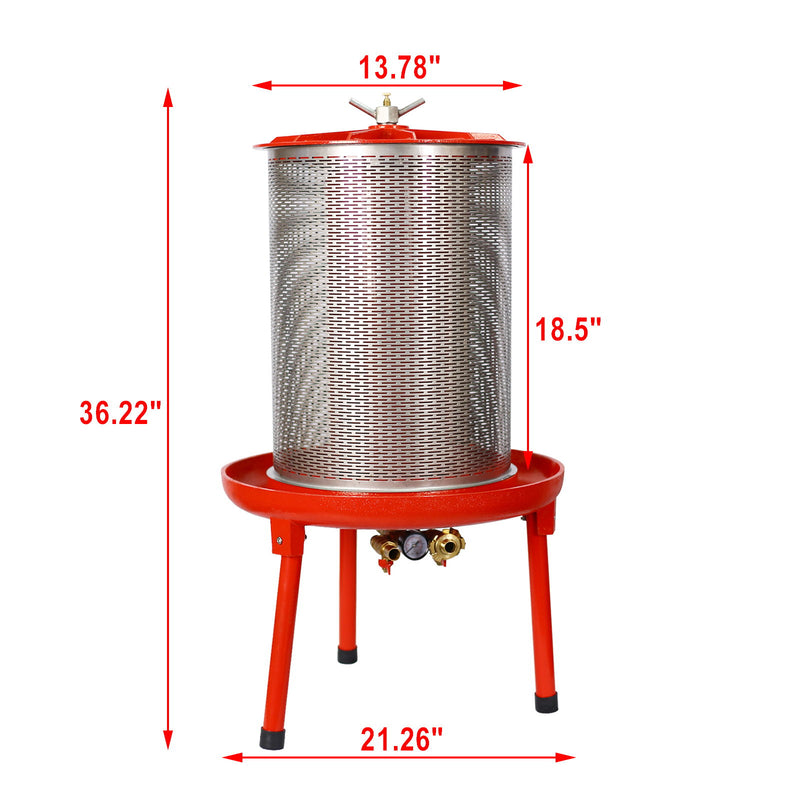 Hydraulic Fruit Wine Press With Apple Crusher, Water-Powered Cider Wine Press - Green