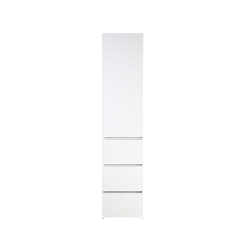 Elise - Slim Modular Wood Closet Cabinet With Drawers In Durable Melamine And Wood 71" Height - White
