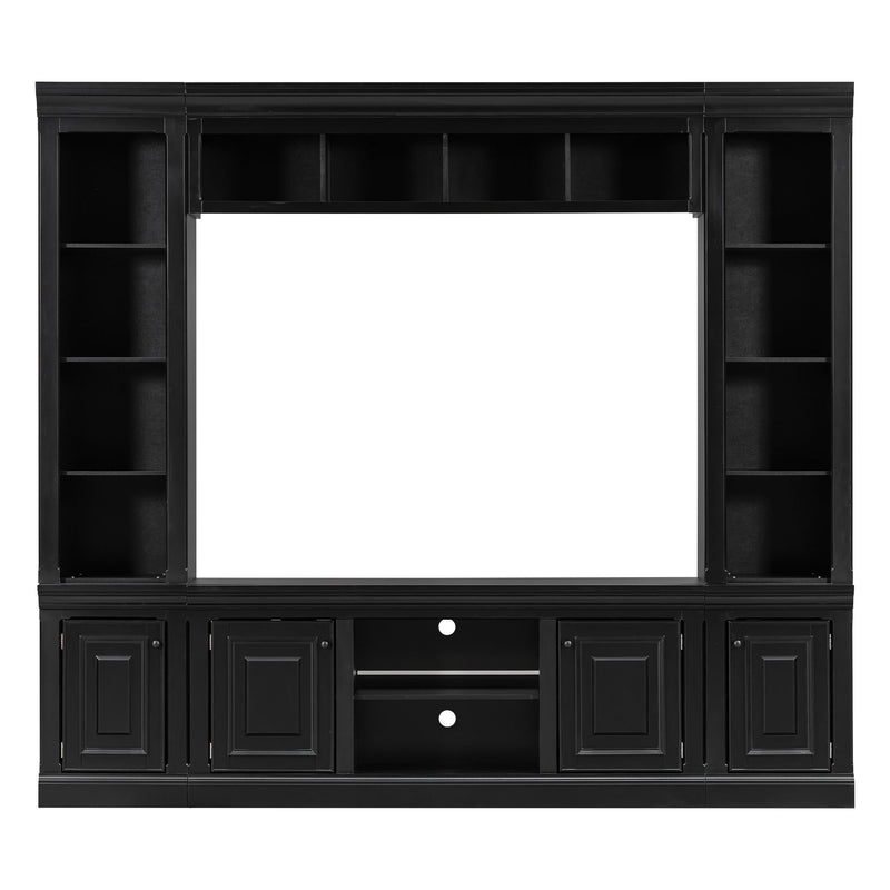 TV Stand With Hutch, Large Entertainment Center With Adjustable Shelves