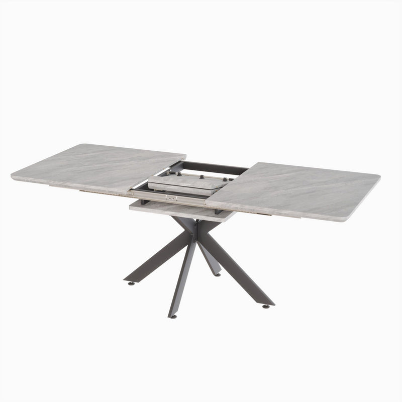 Modern Extendable Dining Table Set With Soft Padded Armless Chairs