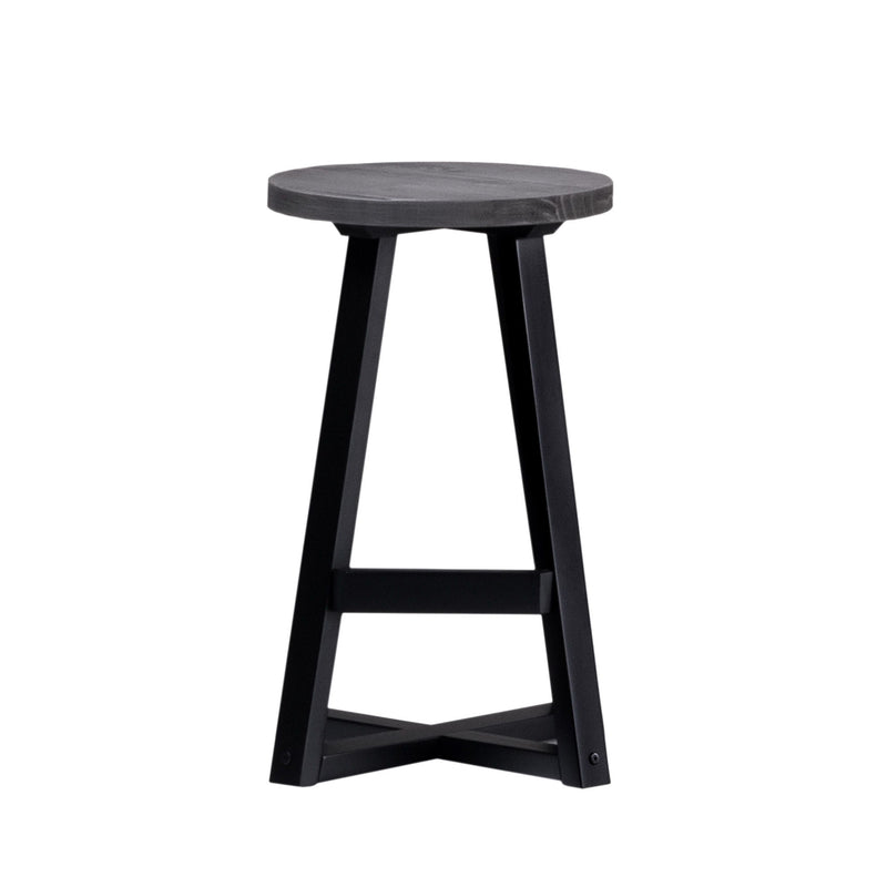 Rustic Distressed Round Dining Stool