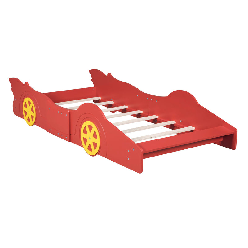 Race Car Shaped Platform Bed & Wheels