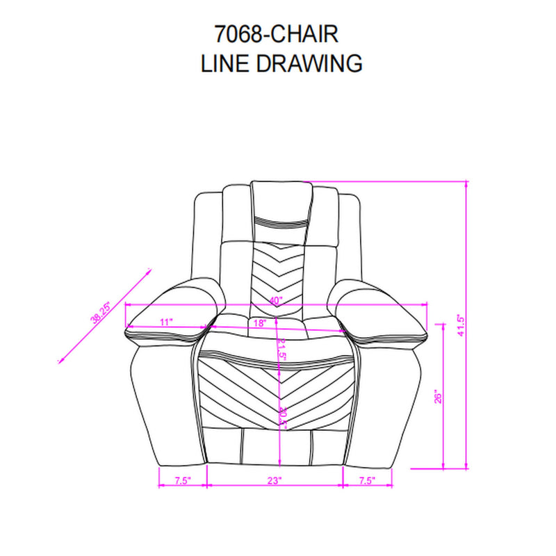 Raize - Power Recliner With LED Functionality - Gray