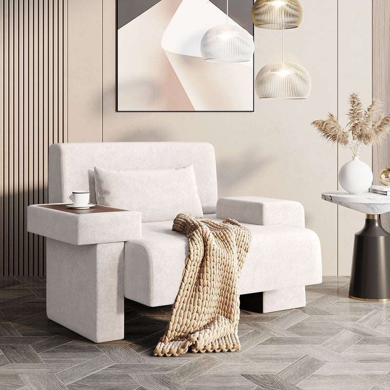 Modern Oversized Armchair With Soft Cushion For Living Room