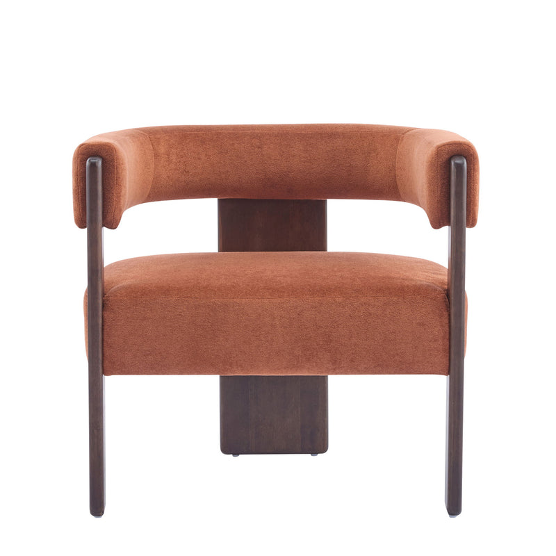 Modern Upholstered Accent Arm Chair With Barrel Back Design