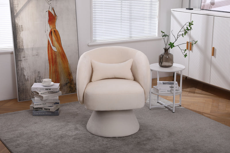 Swivel Accent Chair Armchair, Round Barrel Chair For Living Room Bedroom