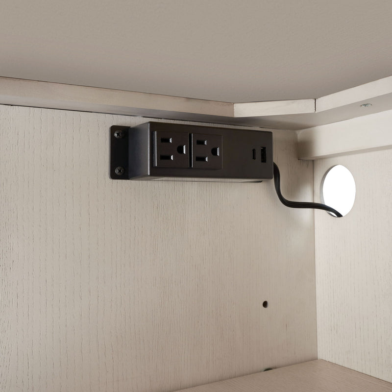 Server With Metal Base - White