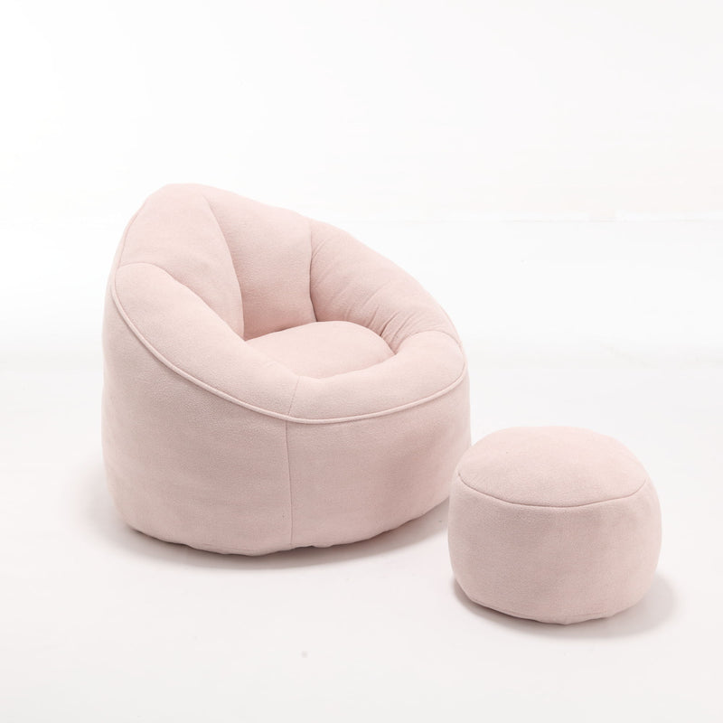 Bedding Bean Bag Sofa Chair High Pressure Foam With Footrest