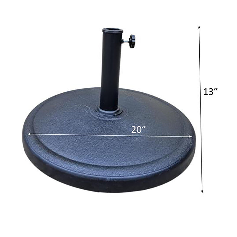 42 Pound Round Resin Umbrella Base - Black