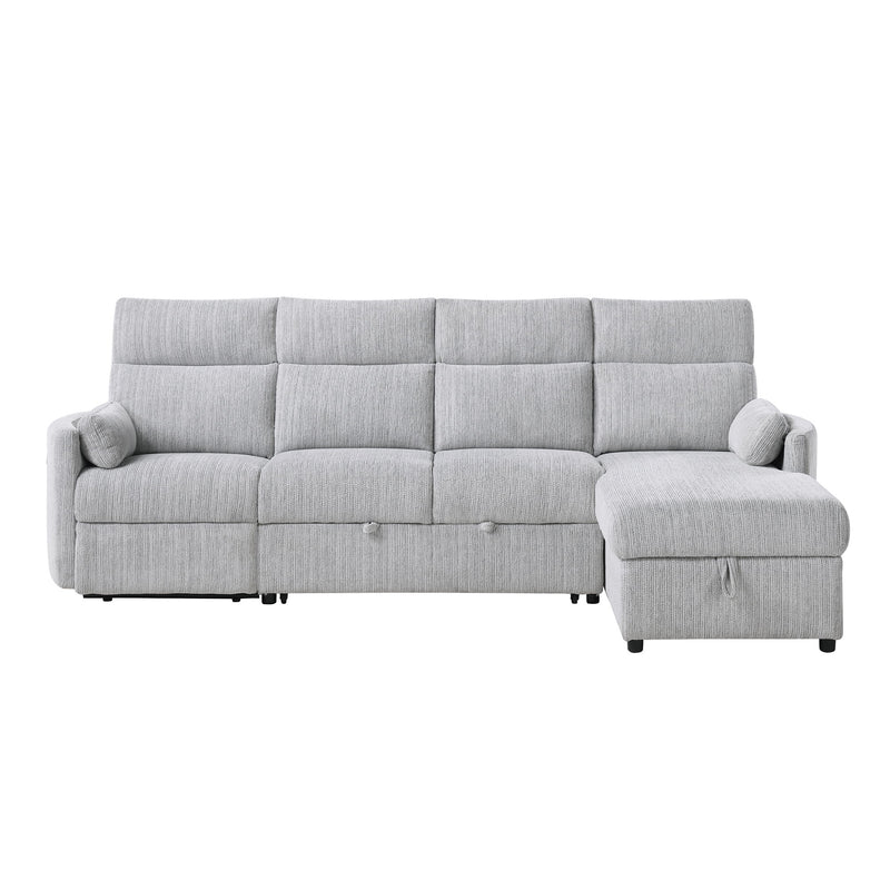 Sleeper Sofa With Storage Chaise - Gray