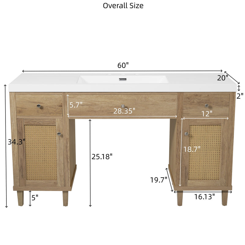 Bathroom Vanity With Sink, Spacious Storage Cabinet