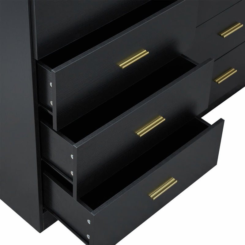 Modern Drawer Dresser For Bedroom, Ample Storage Wide Chest Of Drawers