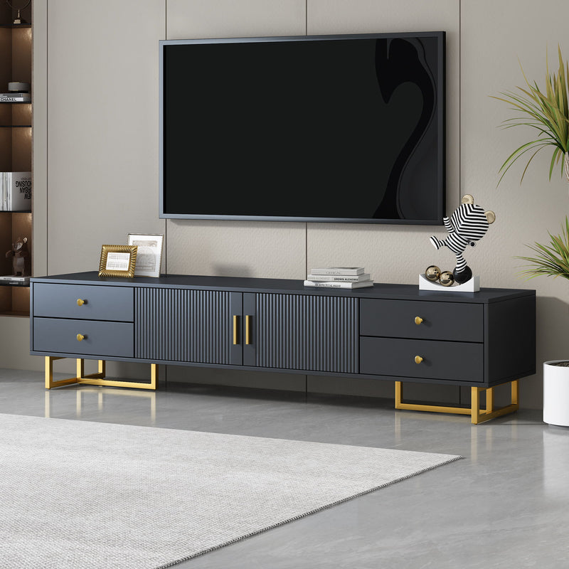 TV Media Console Table, TV Stand With Storage For Living Room - Black