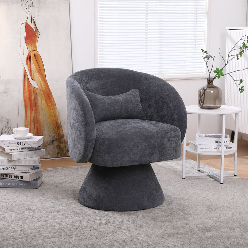 Swivel Accent Chair Armchair, Round Barrel Chair For Living Room Bedroom