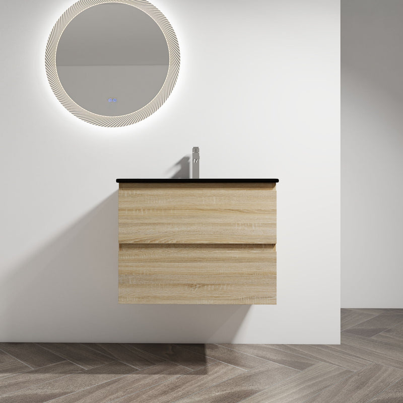 Wall Mounted Bathroom Vanity With Sink, 2 Soft Close Drawers