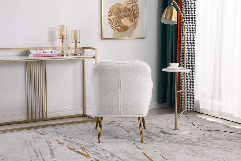 Modern Mid-Century Chair Tufted Sherpa Armchair For Living Room Bedroom Office