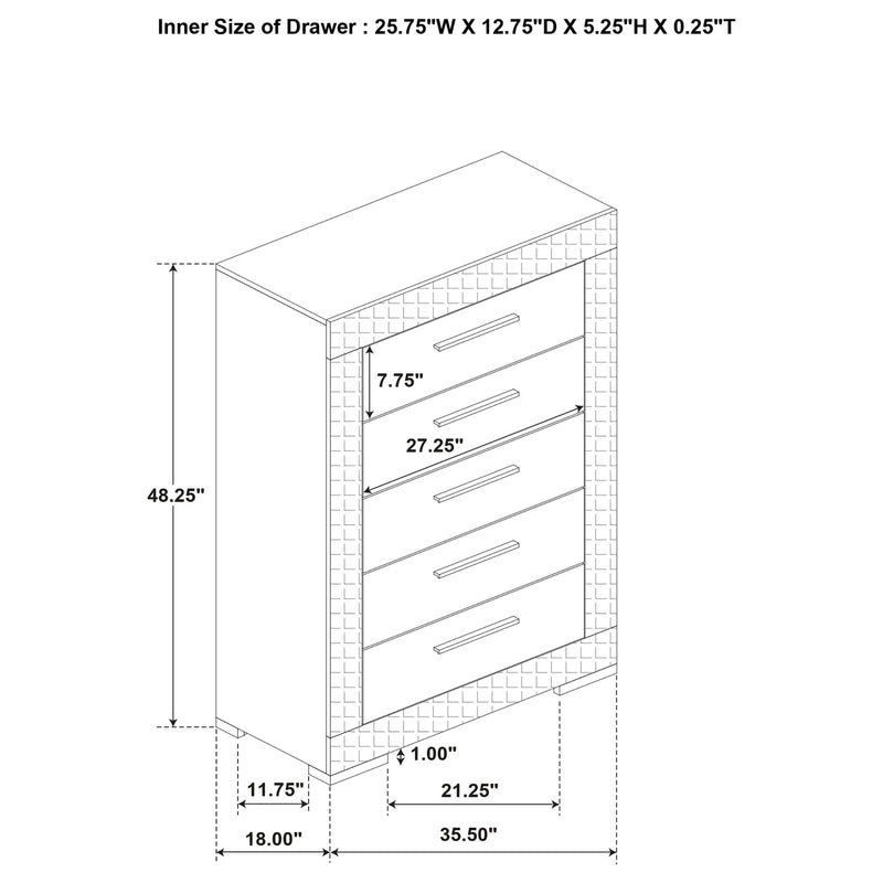 Pierce - 5 Drawer Bedroom Chest