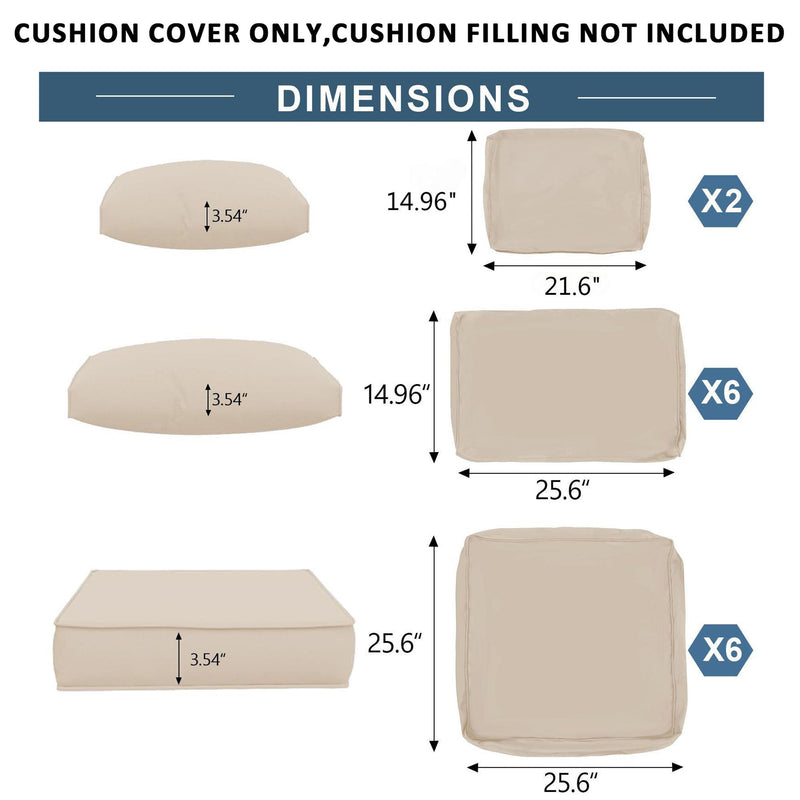 Outdoor Deep Seat Cushions For Patio Furniture Replacement, Cushion Set For Sectionals