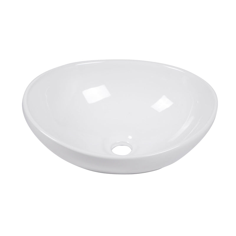 Oval Vessel Bathroom Sink - White